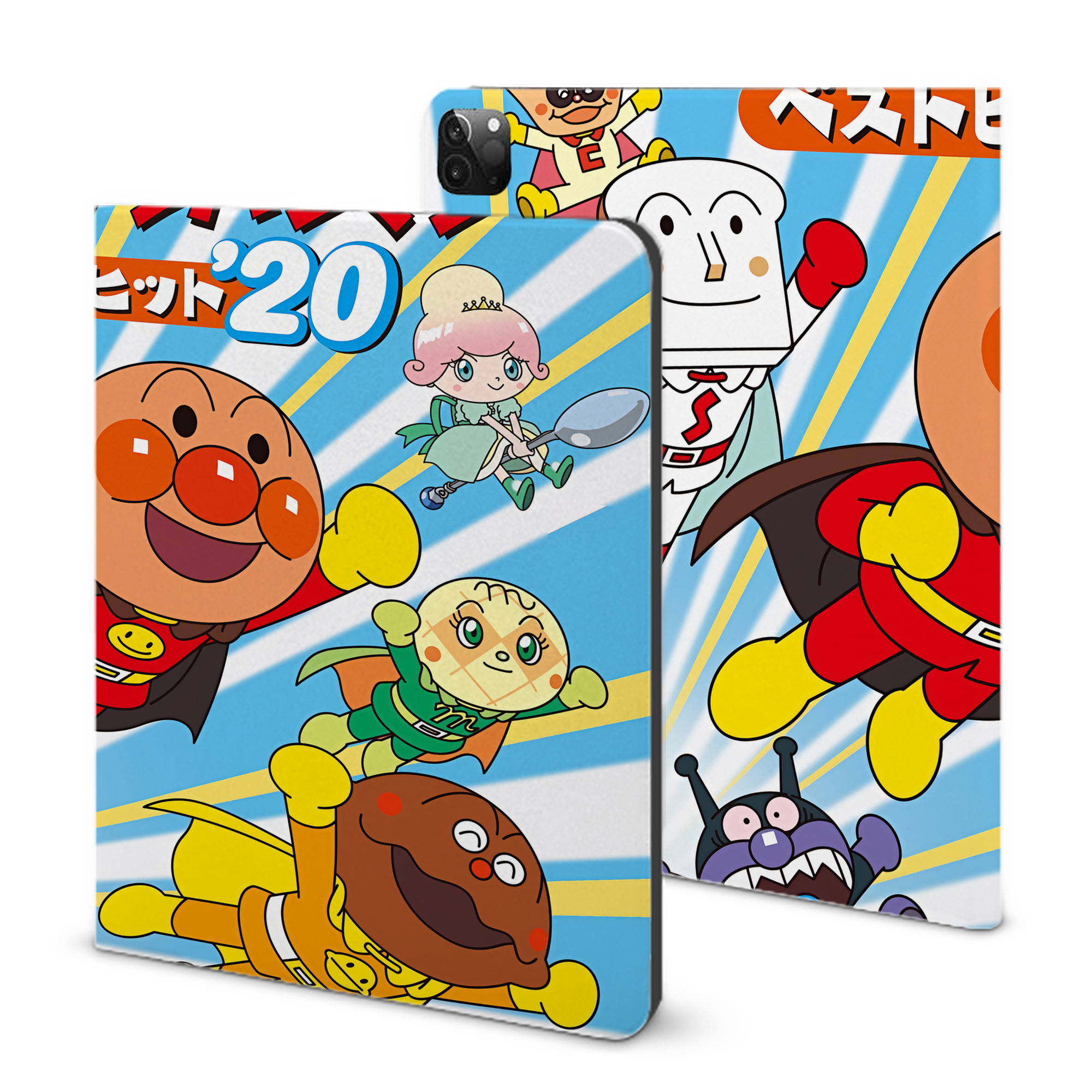 （画像用） アンパンマン Anpanman IPadケース ペンホルダー付き ブックスタイルデザイン